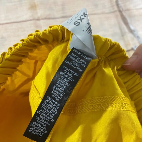 NWT Savage X Fenty Women's Yellow Floral Trim High Waist Shorts - XXS - Picture 11 of 14